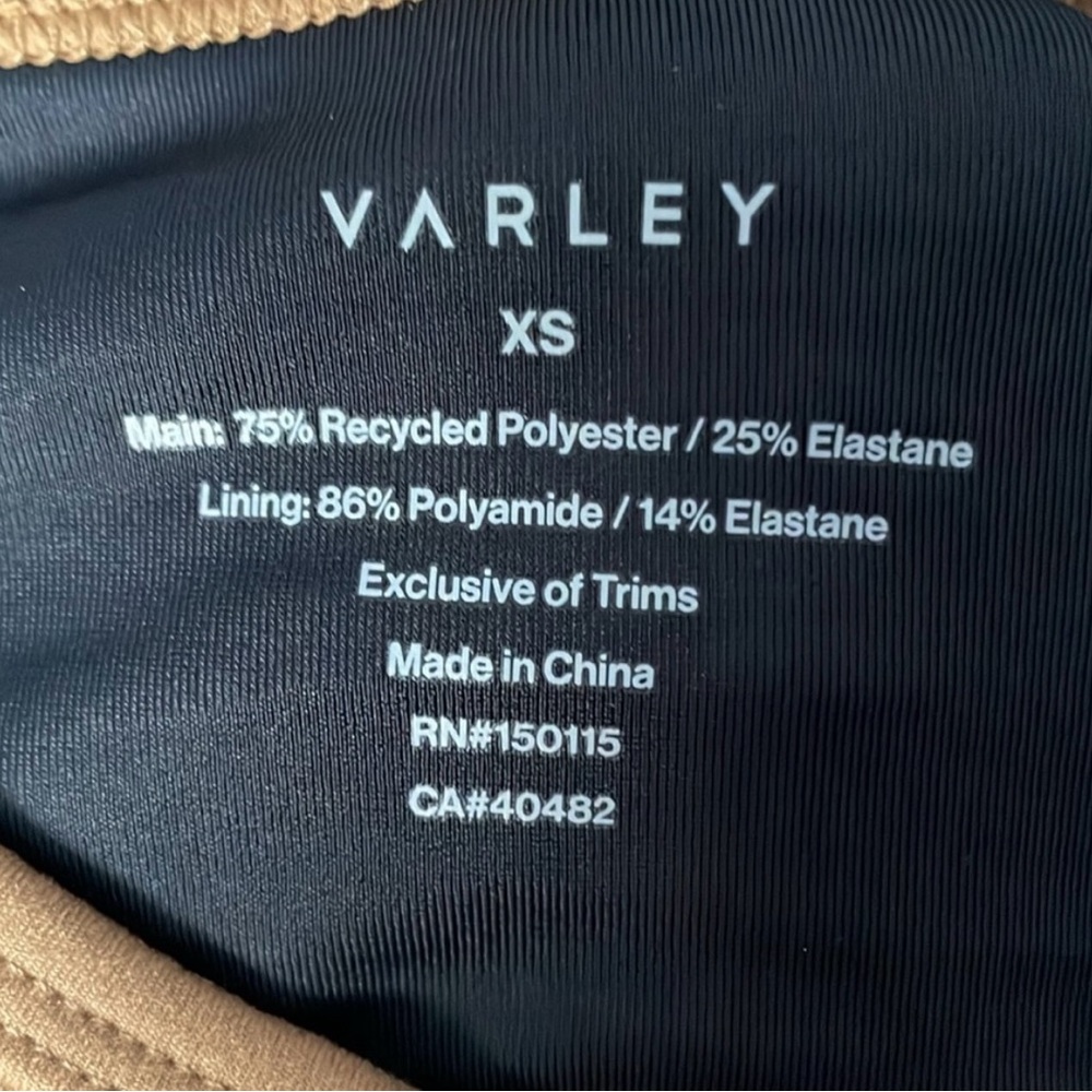 Varley brown tan sports bra XS new NWT - Picture 4 of 4